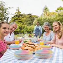 72 Pieces Rainbow Paper Plates 7 Inch Bulk Paper Plates Disposable Round Dessert Plate Heavy Duty Solid Color Papers Plate Table Decors Party Supply For Birthday Party Dinner Table Wedding