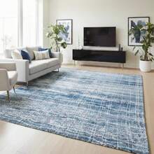 Jacquard Rug 1.50 M X 1.40 M Non-Slip Geometric Living Room Office Bedroom - SỌC XANH - Xem 1