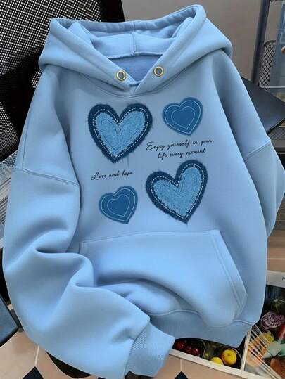 Sudadera Hoodie con estampado de Corazones