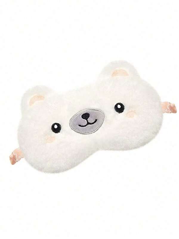 1pc Cute Eye Mask, Sleep Plush Fleece Eye Mask, Fox Sloth Bear Eye Mask, Soft & Breathable Eye Mask For Better Sleep