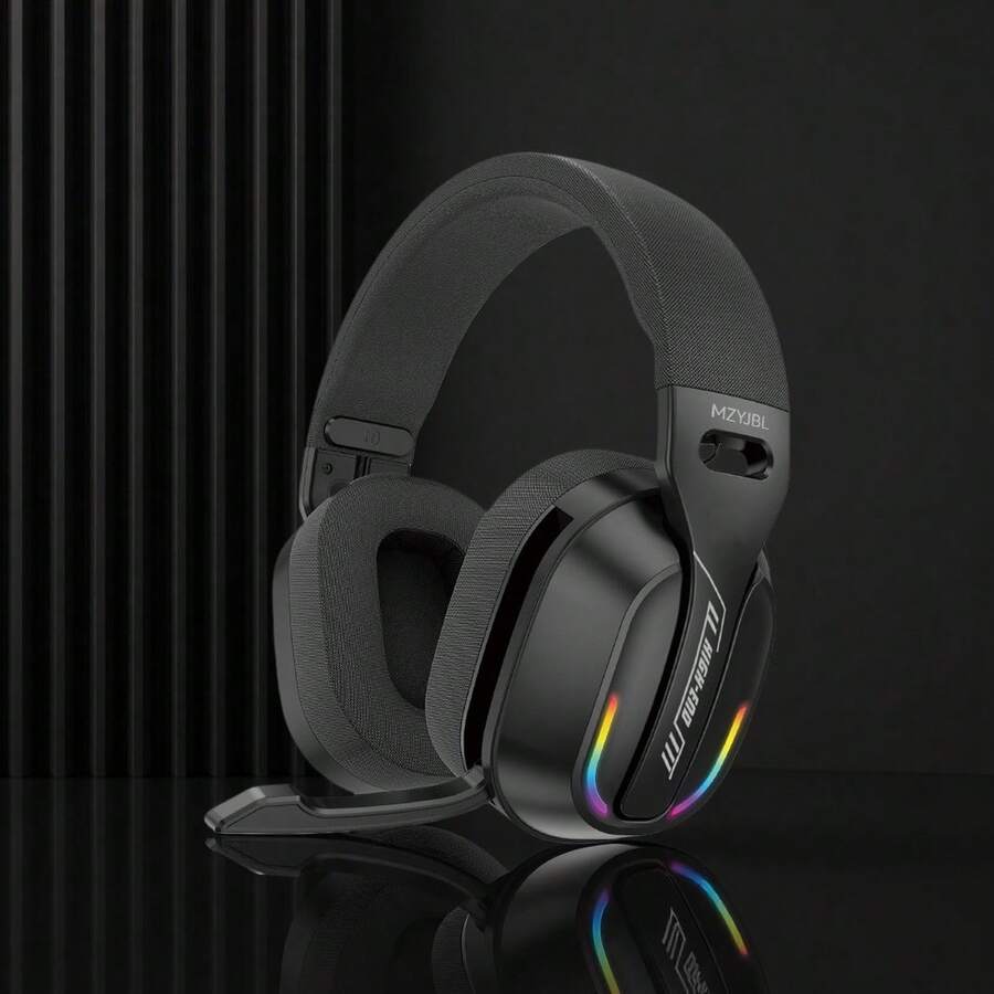 Active Noise-Cancelling Over-Ear Wireless Headphones,  Wireless Headphones, Foldable Wireless Headphones With Microphone, Foldable Lightweight Headphones, High-Fidelity Stereo, Deep Bass, Suitable For Travel, Office, Laptop And Mobile Phone - 黑色 - 查看 1