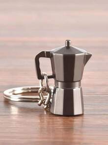 1 قطعة سلسلة مفاتيح إبداعية من سبيكة الزنك على شكل إبريق قهوة صغير، مناسبة للاستخدام اليومي وكهدايا أعياد الميلاد والأعياد، تعليقات للحقائب والسيارات والأصدقاء والأخوات والمعلمين