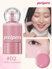 Peripera K-Beauty SYRUPY TOK CHEEK 液体腮红，水润妆效，全天候保湿，丝滑柔润质地，自然透亮妆感，奶油腮红配方，日常妆容 - #02 Milky Lavender - 查看 2