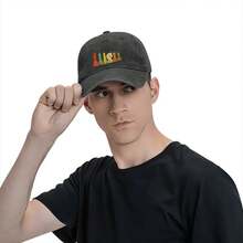 2025 Men'S Washed Baseball Cap With Colorful Chess Pieces Design - Breathable Rayon Snapback Dad Hat For Golf & Casual Wear, Black With White Stripes, Breathable Cap| Stylish Headgear| Woven Texture, Baseball Hat - 卡其色 - 查看 3