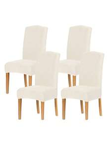 1 件纯色弹性玉米绒椅套，可拆卸座椅保护套，适合各种场合 - 白色 - 查看 11