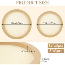 6PCS Unfinished Round Wood Panels, 8'' And 12'' Dia Wood Canvas Boards Painting, 3/4 Inch Deep Round Wooden Cradle Boards, Wooden Art Boards Crafts, Art Projects, Pouring Arts - Gỗ - Xem 3