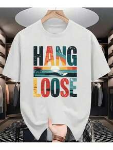 Hang Streetwear Crew Neck Beach Summer Cotton Men's T-Shirt - New Release - 白色 - 查看 2