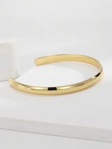 Charm-In 1pc Smooth Finish Quality Ladies Bangle Bracelet, Everyday Wear - Golden CYB0068 - View 2