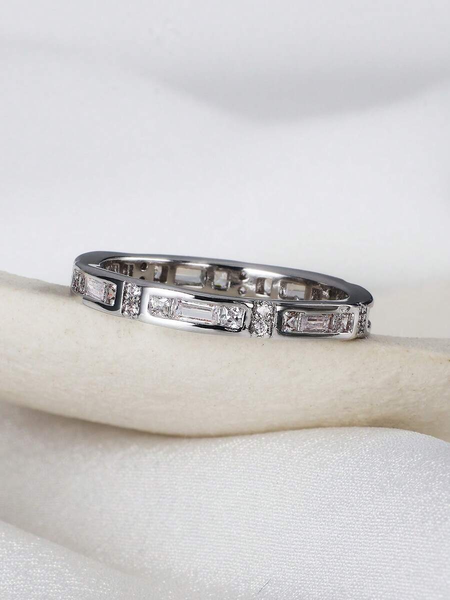 Charm-In 1 chiếc nhẫn đính đá Cubic Zirconia dành cho nữ dùng hàng ngày