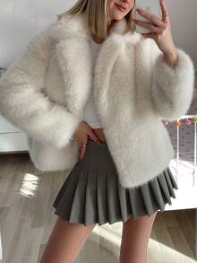 SHIBASHAN Winter Women Fashion Lapel Faux Fur Jackets With Pocketshttps://Img.Ltwebstatic.Com/V4/J/Spmp/2025/10/15/54/1760492123bcbc50faff5c64aaa2f215a6bc546639.Jpg Elegant Long Sleeve Warm Fluffy Coat - Beige - View 3