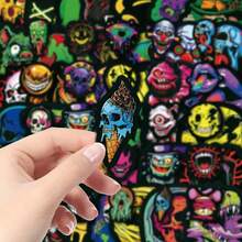 50 张哥特式骷髅脸贴纸，适用于装饰滑板、电脑、桌子、DIY、贴纸、贴纸、哥特贴纸 - 彩色 - 查看 6