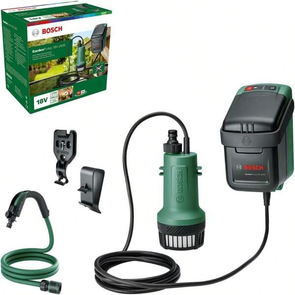 Bosch Home And Garden 18V Cordless Submersible Water Pump Without Battery For Rain Tank Timer Function Inc GardenPump 18 . Made In Europe