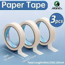 3 Packs Marie's White Artist Tape For Watercolor Painting, Masking Artists Tape For General Purpose, Craft, Art, Home, Office, Adhesive Painting Tape Bulk For Drafting, Framing, Lmpermeable Art Supply For Adults & Artists, 0.71in/0.94in Wide 66FT/164FT Long Total - White - View 8