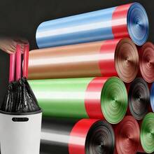 5 Rolls Kitchen Household Pointed Mouth Trash Bags, Thick Plastic Bags For Sorting, Disposable Bags - Multicolor - View 7