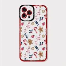 Funda de Teléfono Transparente de Muñeco de Nieve y Hombre de Jengibre de Navidad para  16 15 14 13 12 11 Pro Max Mini X XR XS MAX 7 8 Plus, Funda Suave, Compatible con Funda de  17, Funda de  17 Pro, Funda de  17 Pro Max - CXS-K1169T5 - Ver 8