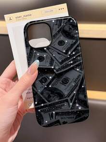 1 pieza Funda dura protectora brillante con diseño de signo de dólar 2 en 1, compatible con iPhone 11/12/13/14/15/16 Pro Max - Multicolor - Ver 2