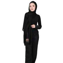 Modal Cotton Hijab Scarf For Women With Undercap Set,Black - Black - View 4
