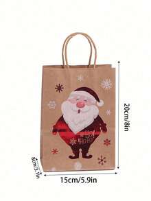 Christmas Gift Bag With Handle - Santa Claus, Reindeer And Snowman Pattern, Christmas Shopping Bag, Storage Bag, Tote Bag, Suitable For Holiday Shopping And Party Gifts, Christmas And Valentine's Day - Multicolor - View 11