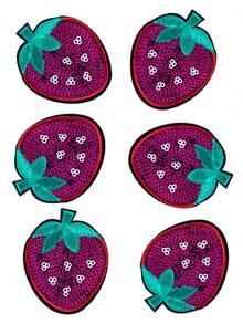 8 st röda jordgubbslappar, personliga gör-det-själv-kläder, stryk-på-broderi, sömnadslappar, dekorativa applikationer för kläder, skor, väskor, sommar, skola - Multifärgad - Visa 10