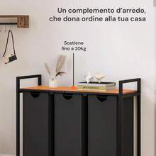 2025-Mobile con 3 Cestini Estraibili e Ripiano in MDF Salvaspazio Multiuso 114L, Furniture, Storage Solutions, Home Organization, Space Saving, Multifunctional, Space Saving Storage Furniture, Multifunctional Organizer with Drawers - Predefinito - Visualizzare 5