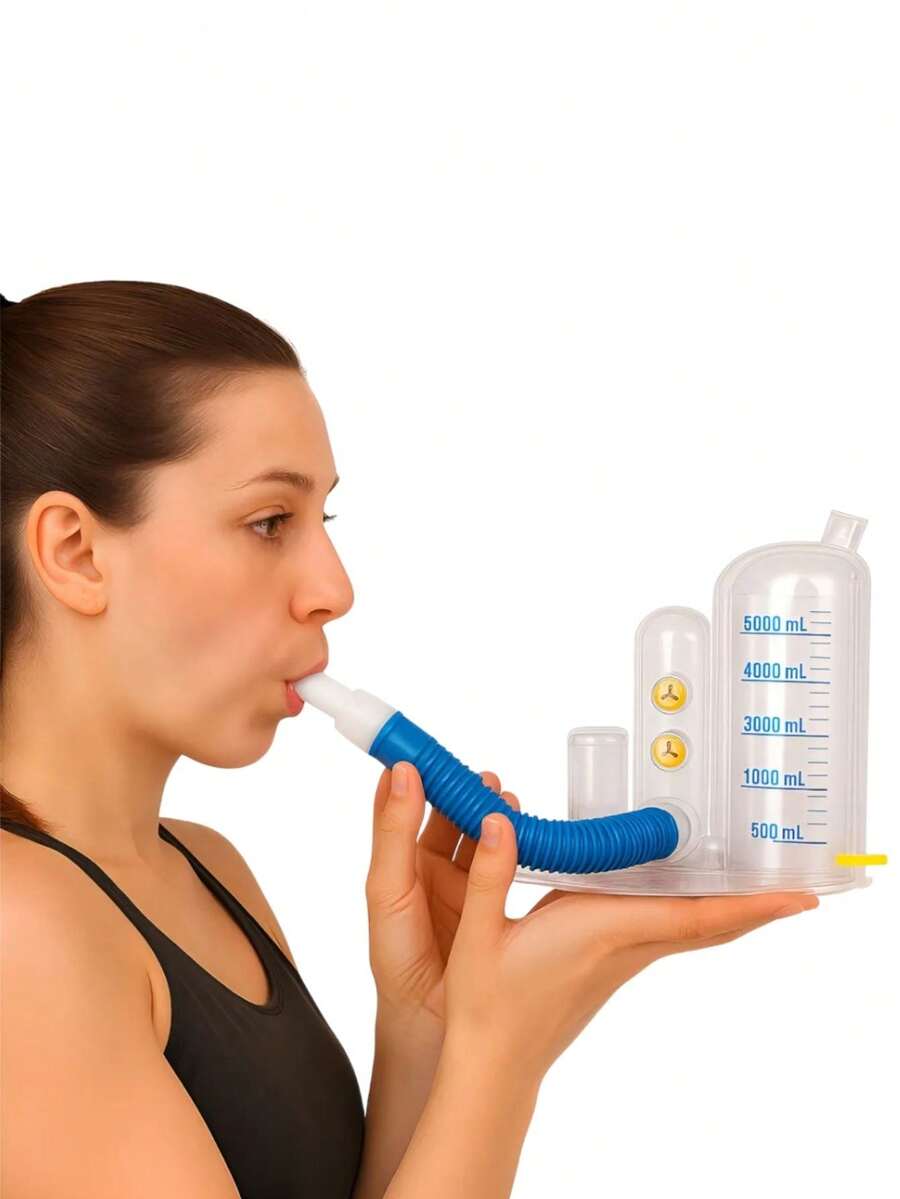 Espirómetro De Incentivo 5000 Ml Ejercitador Pulmonar - Blanco - Ver 1