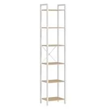 VASAGLE Librería de 6 Niveles, Biblioteca, Estantería para Oficina, Estudio, Sala de Estar, Dormitorio, 30 x 40 x 187,5 cm, Industrial, Beige Natural y Blanco Nube - Beis - Ver 7