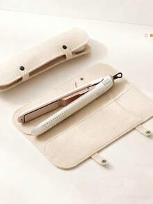 耐热美发造型工具收纳包 - 旅行毛毡整理包，带隔热垫，小巧便携，可收纳卷发棒、直发器、直板夹、吹风机及其他造型工具，采用耐用面料，多隔层设计，时尚美观，拉链封口，可收纳直发器和卷发棒套装，亦可作笔袋使用，方便旅行携带。 - 彩色 - View 8