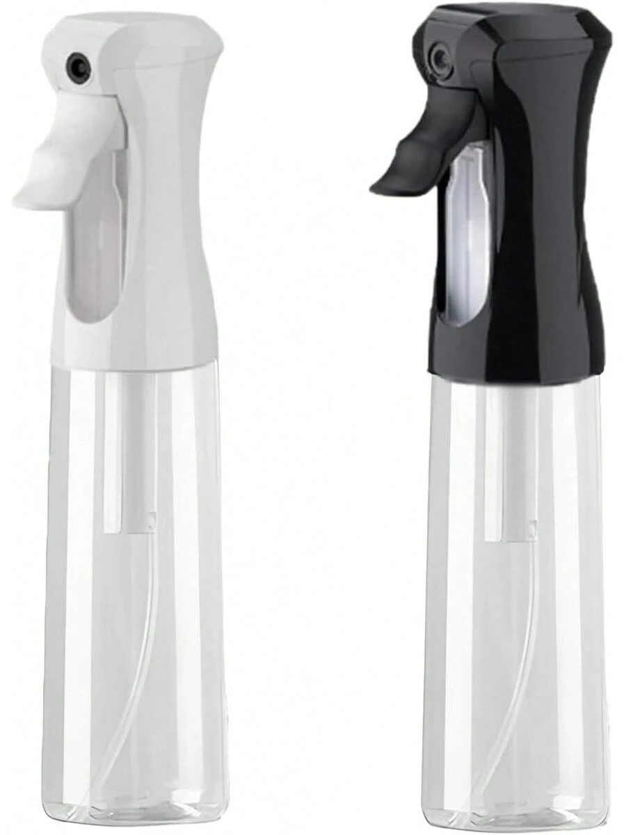 2PCS 300ML Botellas de Spray para el Cabello, Rociador de Cabello Pulverizador Recargable de Niebla Fina para Peinado, Cuidado de la Piel, Jardinería y Limpieza (Transparente) BDEA - Transparente - Ver 1