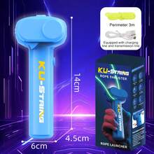 夜光绳索发射器，便携式手持绳索减压玩具，儿童派对礼物 - 彩色 - 查看 13