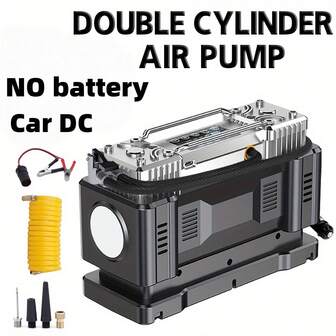 DC 12V Car Portable Air Pump 150PSI, Tire Inflator With Digital Pressure Gauge And LED Light, Suitable For Car, Motorcycle, Bicycle