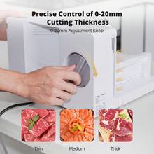 Cogace Foldable Meat Slicer, Electric Food Slicer With RSG 6.7" Stainless Steel Blade, Child Lock Protection, 0-20mm Adjustable Thickness, Food Slicer Machine For Meat Bread Cheese Fruits And Vegetables - White - View 5