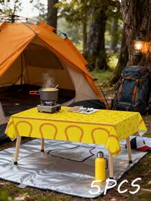 3pcs 137*274CM/53.94*107.87IN Disposable Tablecloth, Yellow Baseball Stitching Print, Waterproof & Easy To Clean, Energetic Sports Style, Suitable For Baseball Theme Party, Sports Fan Birthday, Spring/Summer Outdoor Game Venue Decor, And Daily Use - Multicolor - View 10
