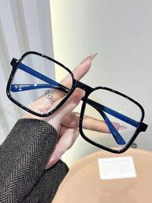 1pc Plastic Geometric Superior Quality All-Match Never Outdated Women Clear Glasses For Daily Life Reading Street-Photography Going Out Outfit Watch TV Holiday Gift Accessories