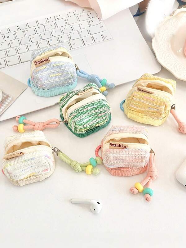 ארנק מטבעות חמוד אחד, נרתיק למפתחות, תיק אחסון מיניאטורי, נרתיק לאוזניות נייד, כיסוי מגן לאוזניות Bluetooth, מחזיק מפתחות, מחזיק מפתחות לרכב, אביזר עשה זאת בעצמך, מתנת יום הולדת, מתנת חתונה, מתנת חג, מתנת מסיבה, מזכרת לאירוע, מתנת חבר