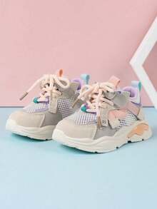 新款女童透气防滑软底舒适百搭运动鞋，春夏款 - 粉色 - 查看 5