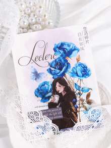 15pcs/Pack Rainbow Rose Series Floral Sticker Pack, Waterproof Pet Sticker Handbook Materials