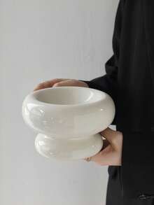 1个现代亮面陶瓷宠物碗 - 时尚简约设计，防滑加高喂食器，适用于猫狗，时尚宠物食品/水碗，家居装饰爱好者的理想之选 - 彩色 - 查看 6