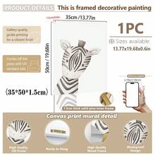 1pc, Canvas Wall Art, Framed Nursery Wall Art, Animal Motifs, Nursery Wall Decor, Plush Animals, Baby Animal Designs, Wildlife-Themed Nursery, Wildlife Patterns Nursery Wall Decor Suitable For Children's Room Decor, Nursery Decor, Parenting Room Decor, Kindergarten Decor, Boys' Room Decor/Girls' Room Decor, Playroom Decor Waterproof. Party Decor Gift - Multicolor - View 33