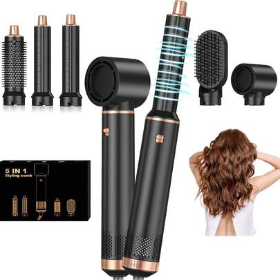  UKLISS 2026 Upgraded 5-In-1 Hot Air Styler - Professional Ionic Hair Dryer & Multi-Function Styler, Interchangeable Brush Heads For Blow Drying, Curling, Straightening, Volumizing And Diffusing - Ergonomic Quick Heating Design, Ideal Gift Set For Men And Women