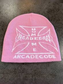 1pc These Men's Knit Beanies With Graphic Lettering Come In Multiple Colors, Offering A Stylish And Warm Design, Making Them Ideal Fashion-Forward Winter Headwear - Multicolor - View 6