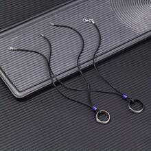 2PCS Stainless Steel Necklace Two Pieces Couple Ring Heart Pendant Necklace Promise Necklace
