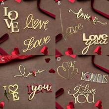 Bộ 3/6/15 chiếc phụ kiện trang trí bánh hình trái tim vàng độc đáo cho ngày Valentine, thích hợp cho sinh nhật, trang trí bánh ngọt ngày Valentine và làm bánh. - Nhiều màu - Xem 6