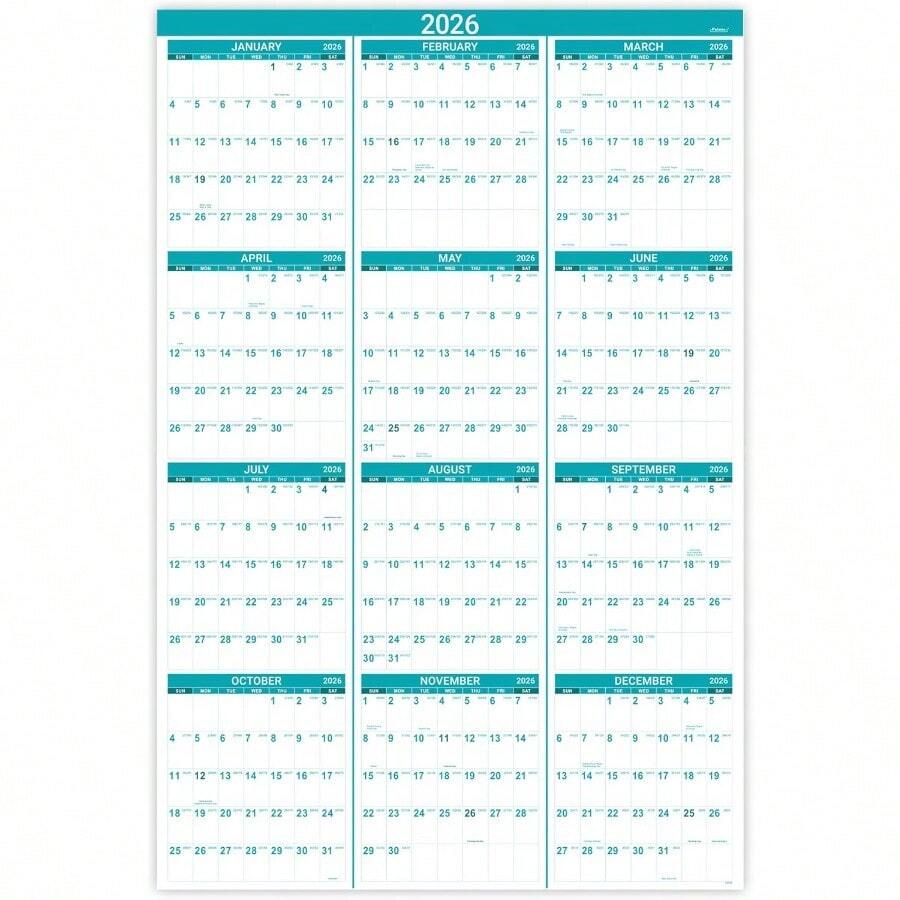CZ 2026 Wall Calendar Yearly Wall Calendar 2026 With Julian Date Jan ...