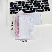 A7 Size Transparent Portable File Bag, With Double Snap Design, Is Very Suitable For Storing Photos, And Can Also Be Used As Photo Albums, Stationery, Notebooks, Sticker Books, Office Supplies, School Supplies, Back-To-School Necessities, And Star-Shaped Photo Storage Books. - Multicolor - View 2