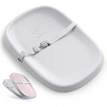 Baby Changing Pad Portable Waterproof Soft PU Pad For Babies Changing Table Lightweight Nappy Change Mat Soft Change Mat Cover Wipeable Changing Pad With Removable Safety Strap Gray