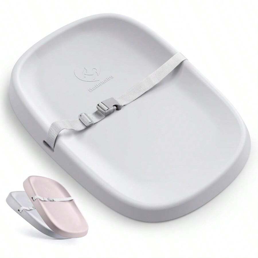 Baby Changing Pad Portable Waterproof Soft PU Pad For Babies Changing Table Lightweight Nappy Change Mat Soft Change Mat Cover Wipeable Changing Pad With Removable Safety Strap Gray