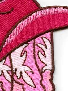 1PC Pink Cowgril Hat Boots Patch Western Girly Rodeo Embroidered Iron On