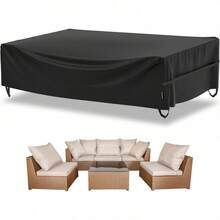 Heavy Duty 600D Patio Furniture Cover, UV Protection, All Season - Fits Rectangular/Square Tables, Chairs, Sofas - 8 Sizes Available, Suitable For Balcony, Terrace, Garden, Outdoor Furniture Cover, Patio Table Cover,Women's Day,Travel Essentials,Wedding Favours,Y2k,Bedroom,Car Accessories Women,Kitchen Decorkitchen Decor - Black - View 5