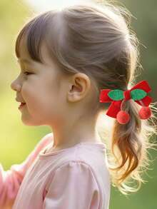 2个/1个天鹅绒蝴蝶结发夹，可爱发卡，适合女孩，秋冬季 - 彩色 - 查看 5