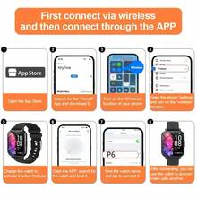 Reloj inteligente con pantalla de alta definición de 1,83 pulgadas, llamadas inalámbricas, talla grande de 100 modos deportivos, capacidad de batería de 180mAh para carga USB, control remoto de cámara y música - compatible con iPhone/Android, diseño de reloj elegante, correa duradera, reloj inteligente para mujer, reloj inteligente para hombre - Multicolor - Ver 4